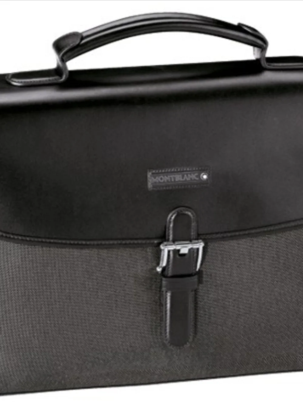 Montblanc Black Canvas & Leather Briefcase - Professional Men’s Bag